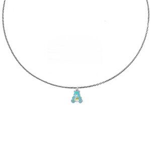 Care Bears "Teal Bear" Silver Charm Necklace